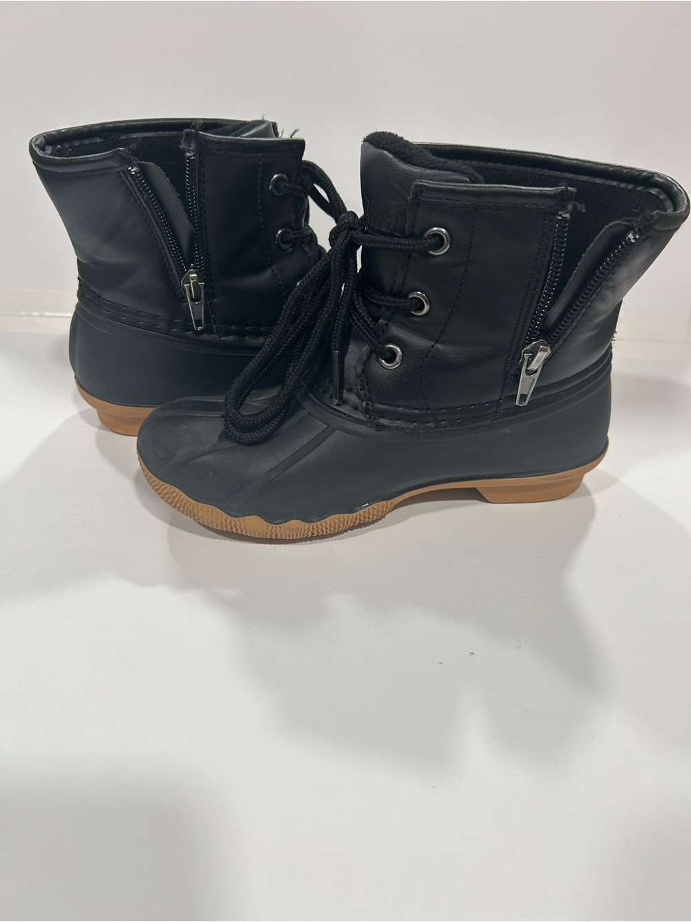 Girls size 13 Black Fleece Lined Winter Duck Boots